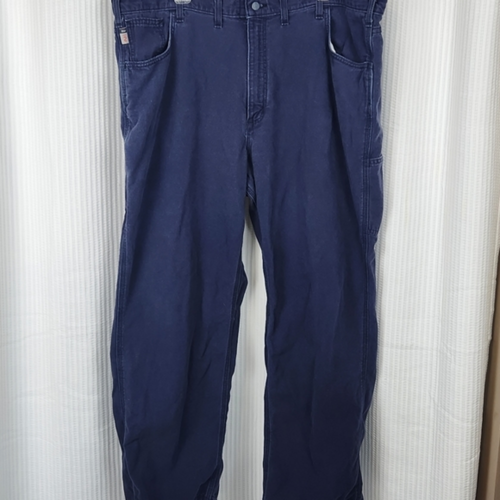 Carhartt FR Canvas Cargo Pant‎ 44x30 Blue Flame Resistant Work Wear